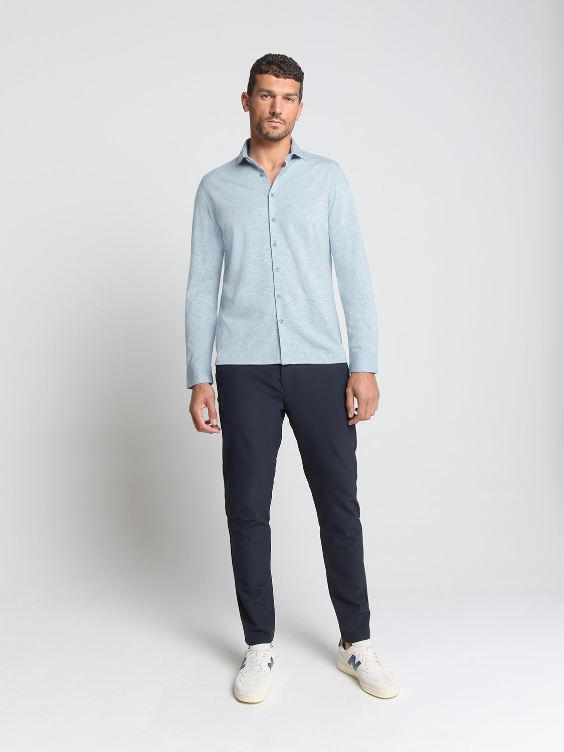Chemise en jersey Timeless Basics | Dusty Blue