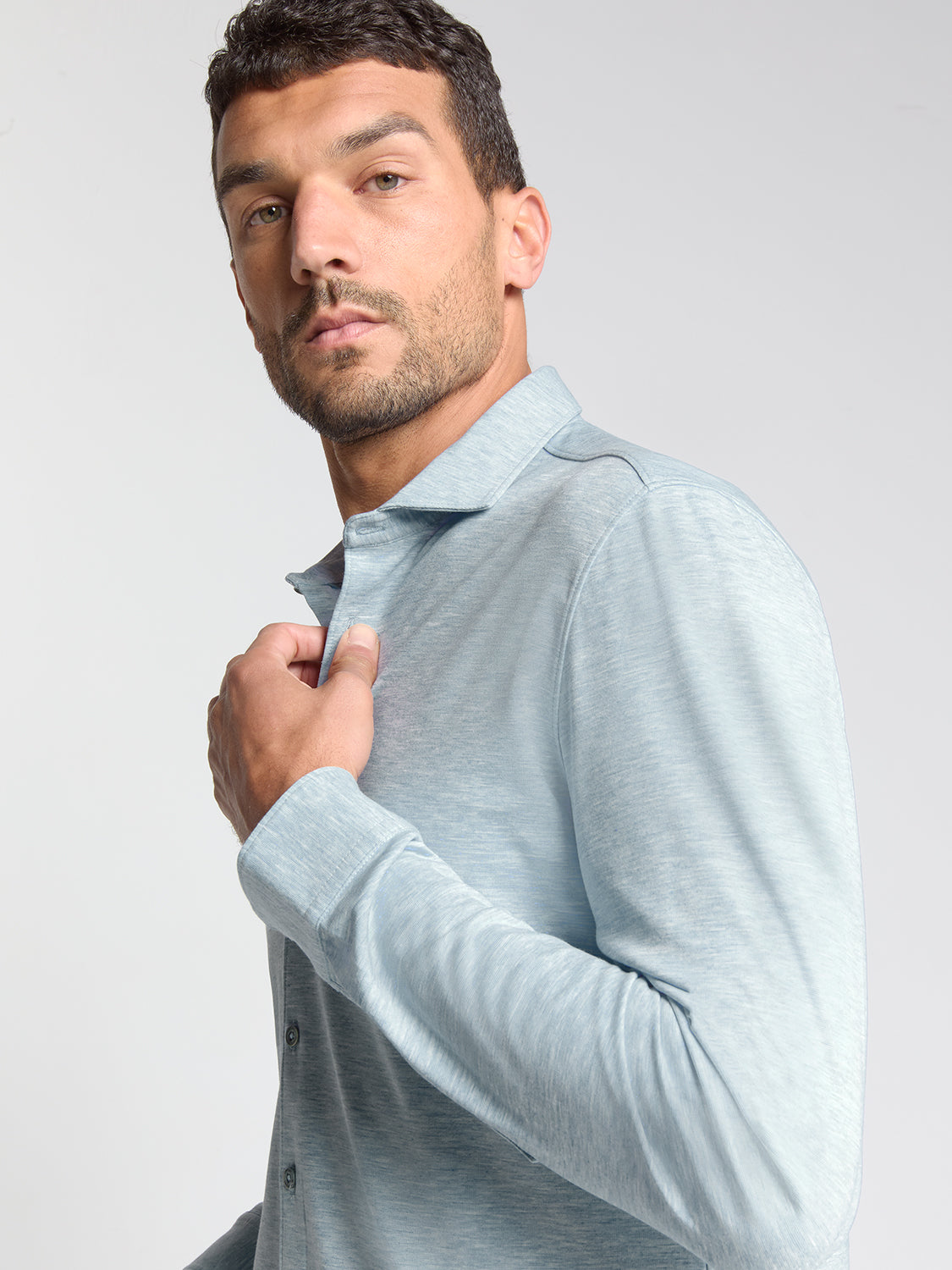 Chemise en jersey Timeless Basics | Dusty Blue