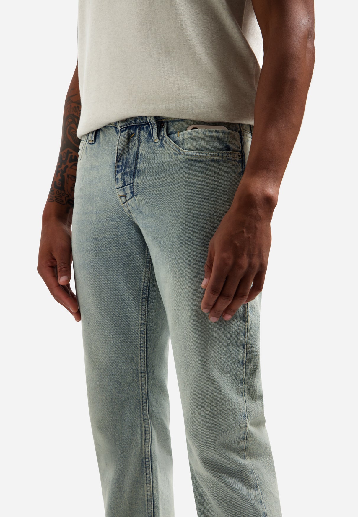 Jean coupe relaxed | Stone Used Denim