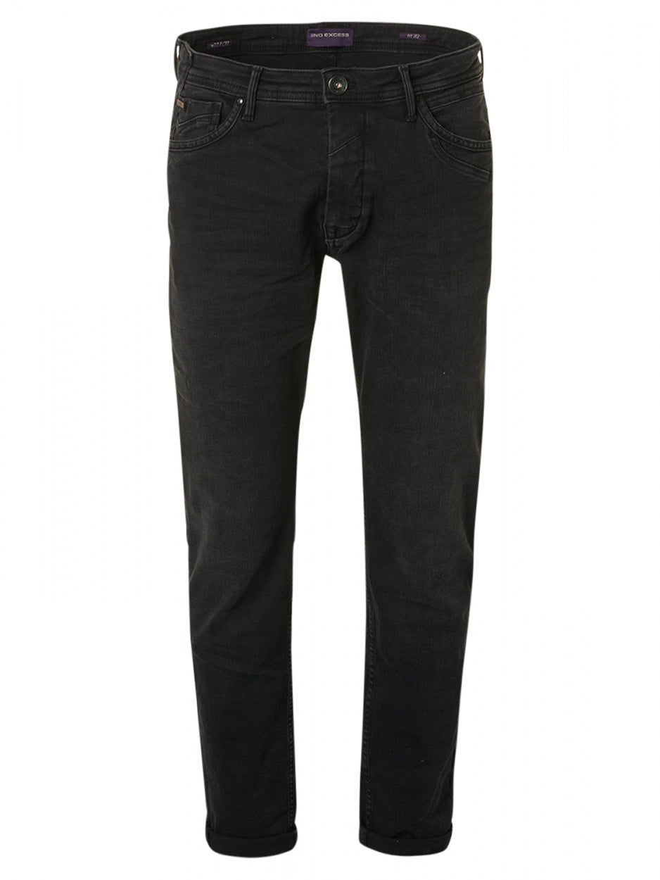 Denim, comfort slim 712, black denim stretch | Lengte 34