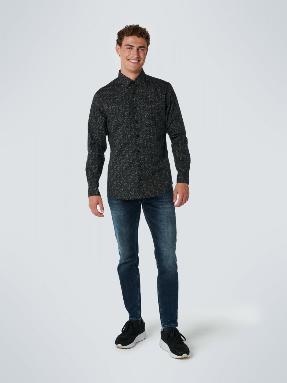 Shirt Stretch Allover Printed Responsible Choice | Black