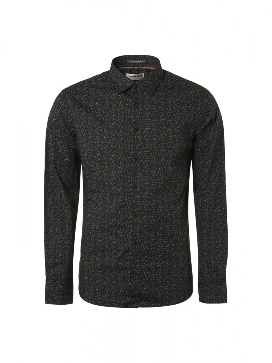 Shirt Stretch Allover Printed Responsible Choice | Black