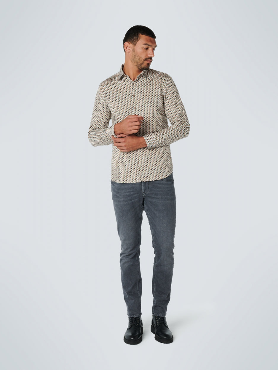 Shirt Stretch Allover Printed | White
