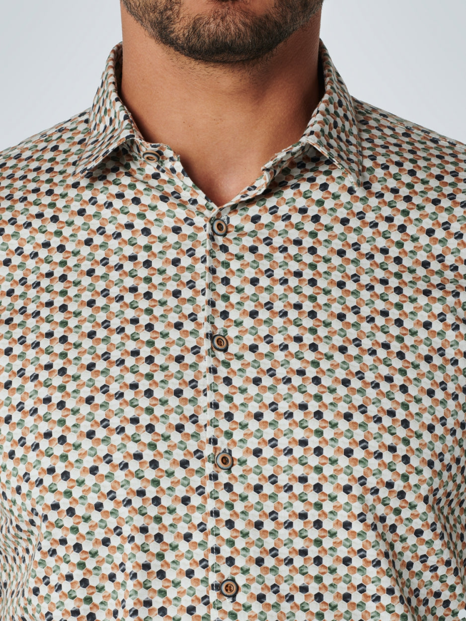 Shirt Stretch Allover Printed | White