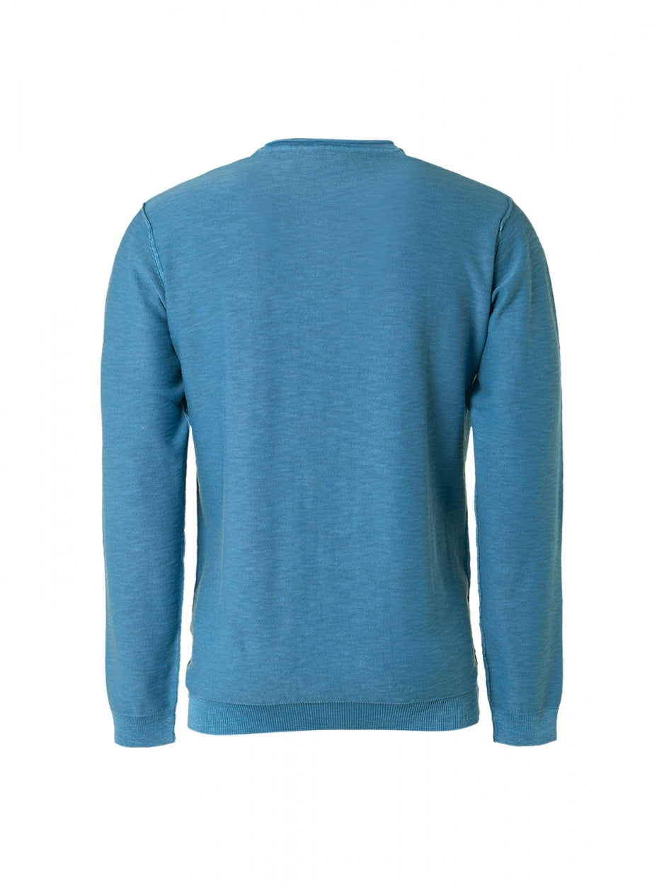 Pullover Crewneck Garment Dyed + Stone Washed | Blue
