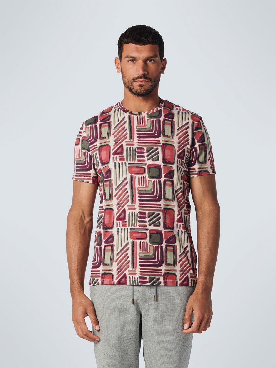 T-Shirt Crewneck Allover Printed Stretch | Old Pink