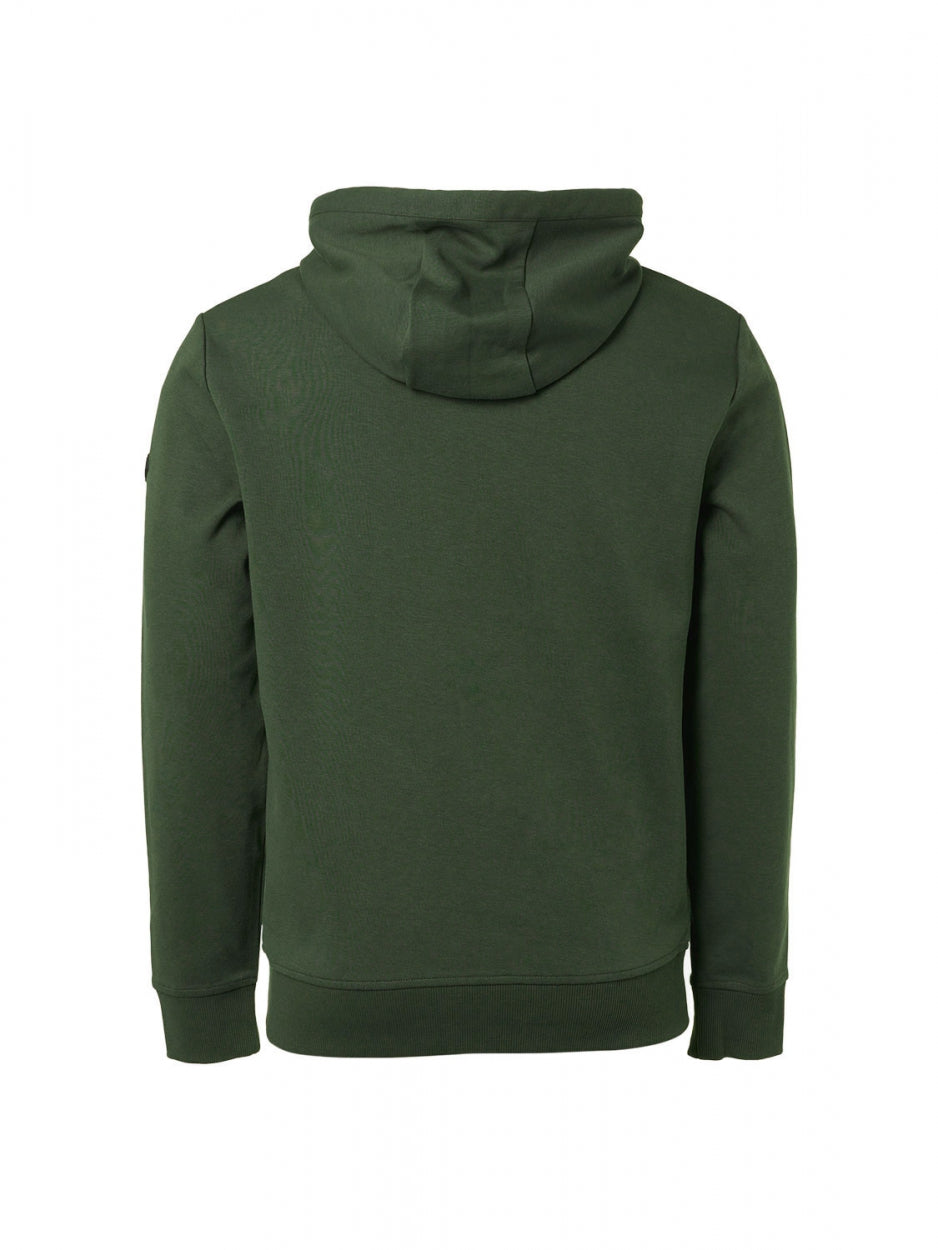 Sweater Hooded Full Zipper Double Layer Jacquard Stretch | Dark Green
