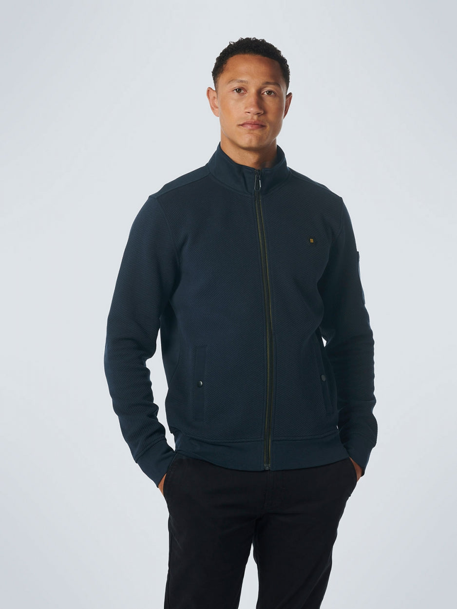 Sweater Full Zipper Double Layer Jacquard Stretch | Night