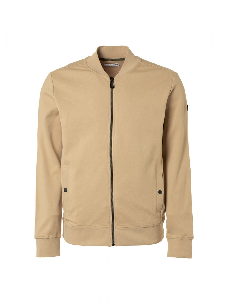 Sweater Full Zipper Twill Jacquard | Stone