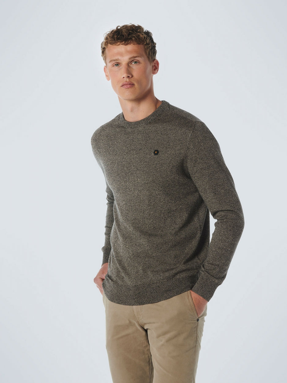 Pullover Crewneck 2 Coloured Melange | Stone
