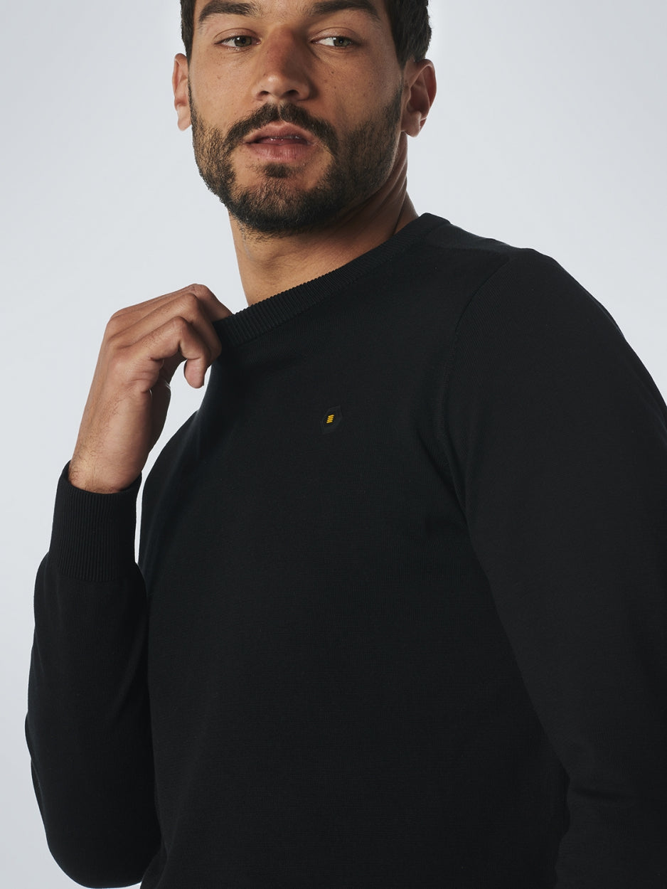 Pullover Crewneck 2 Coloured Melange | Black
