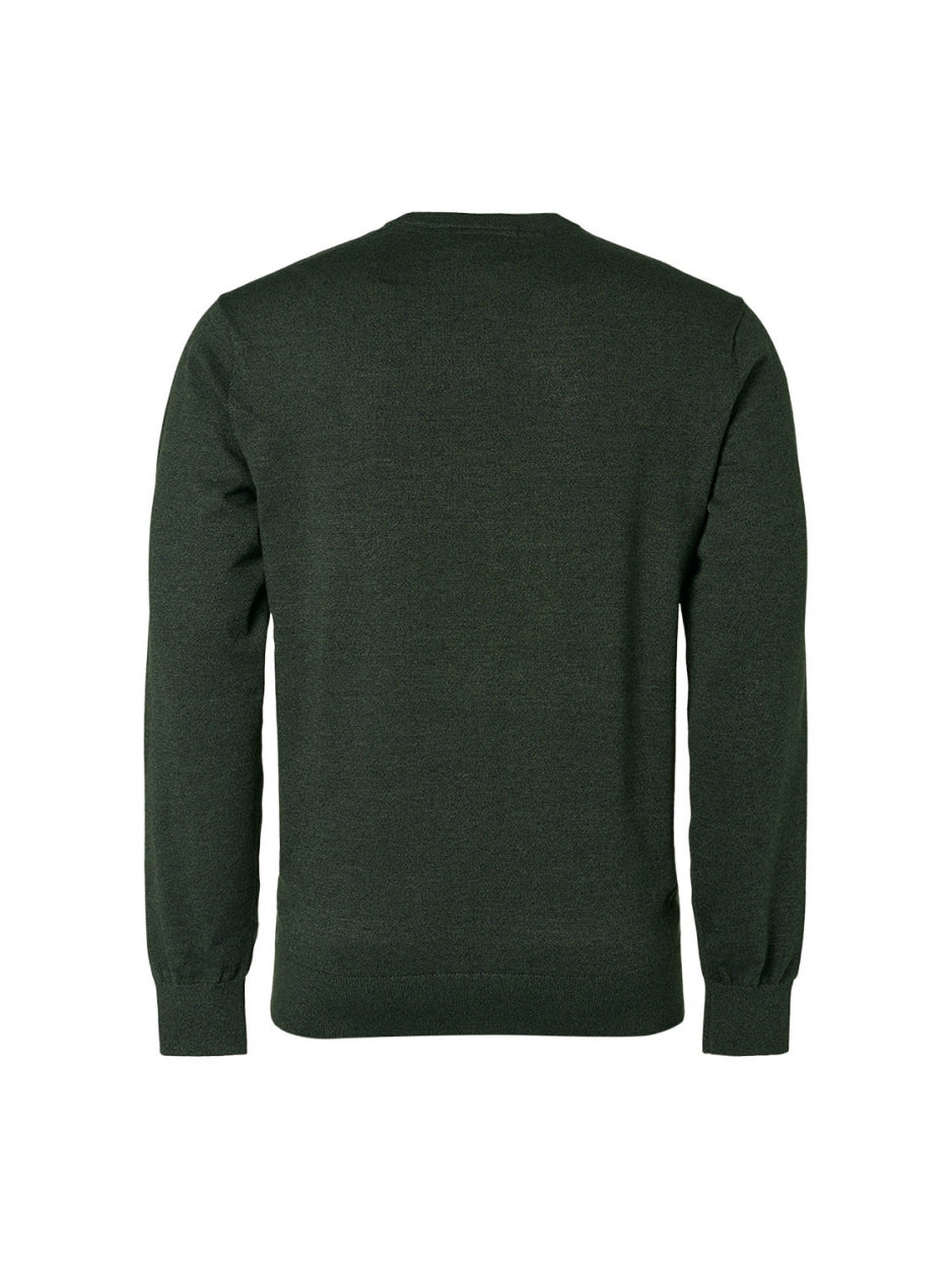Pullover Crewneck 2 Coloured Melange | Dark Green
