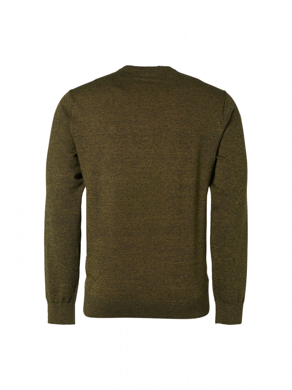 Pullover Crewneck 2 Coloured Melange | Olive