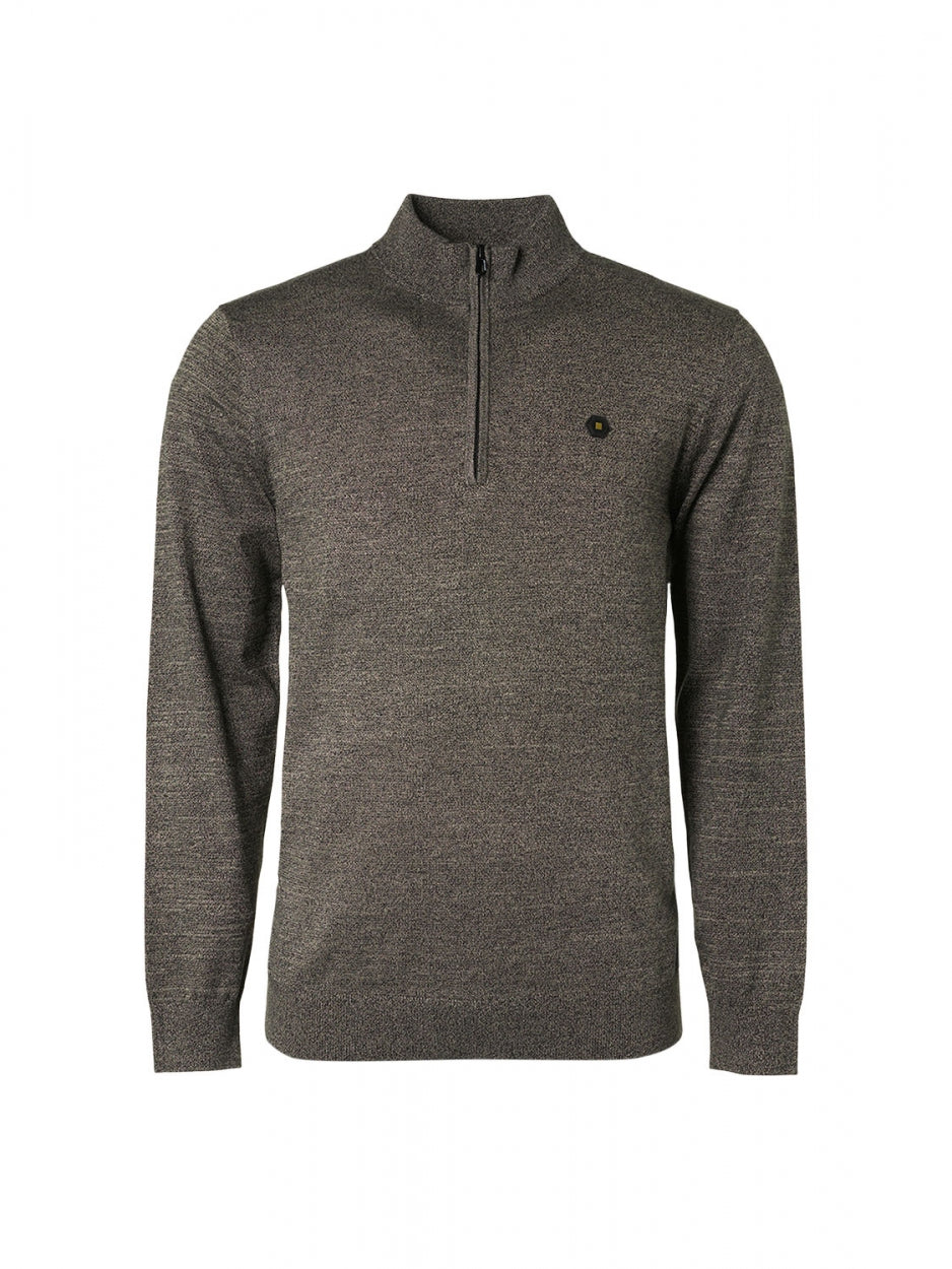 Pullover Half Zip 2 Coloured Melange | Stone