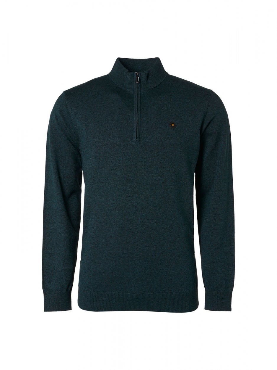 Pullover Half Zip 2 Coloured Melange | Ocean