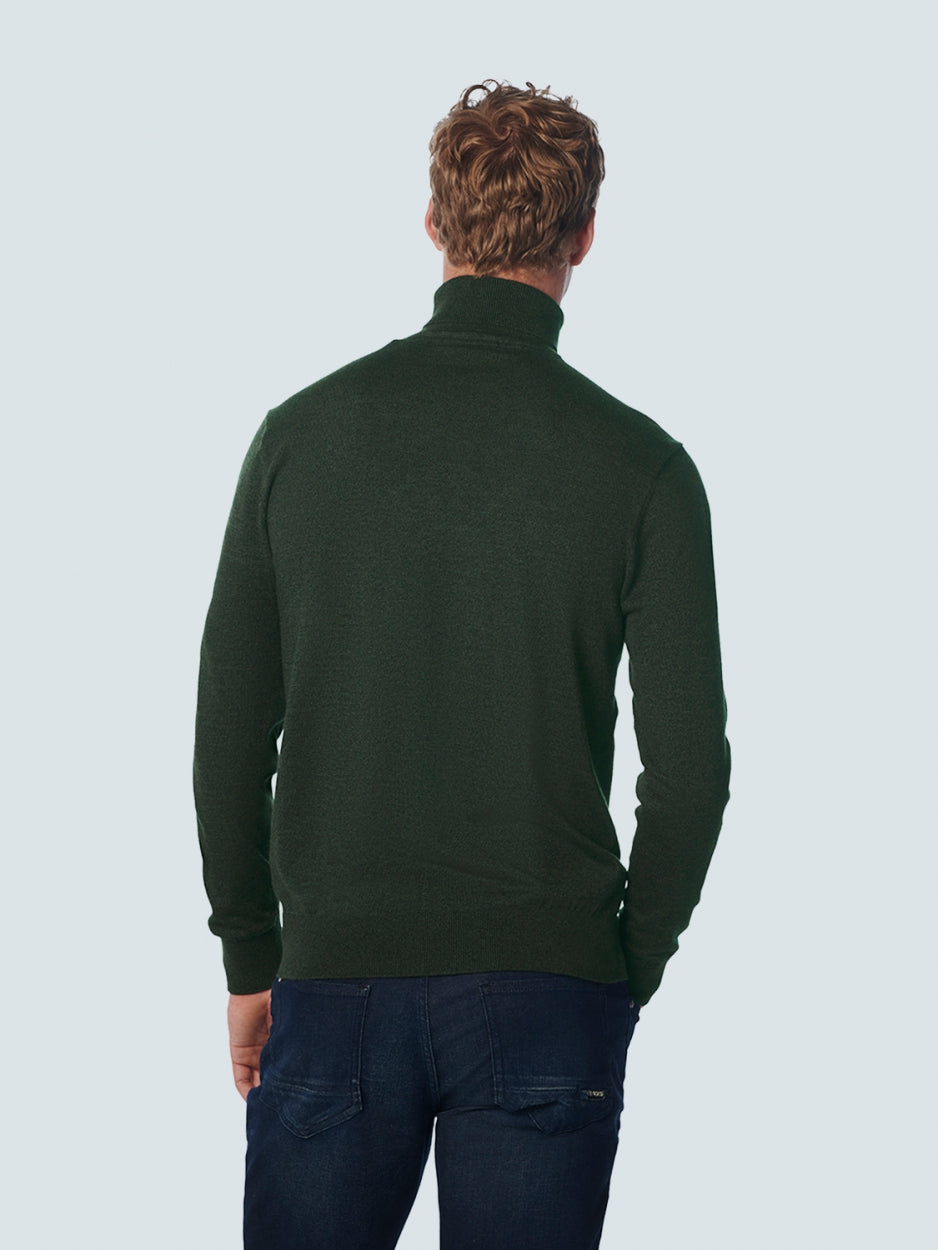 Pullover Rollneck 2 Coloured Melange | Dark Green