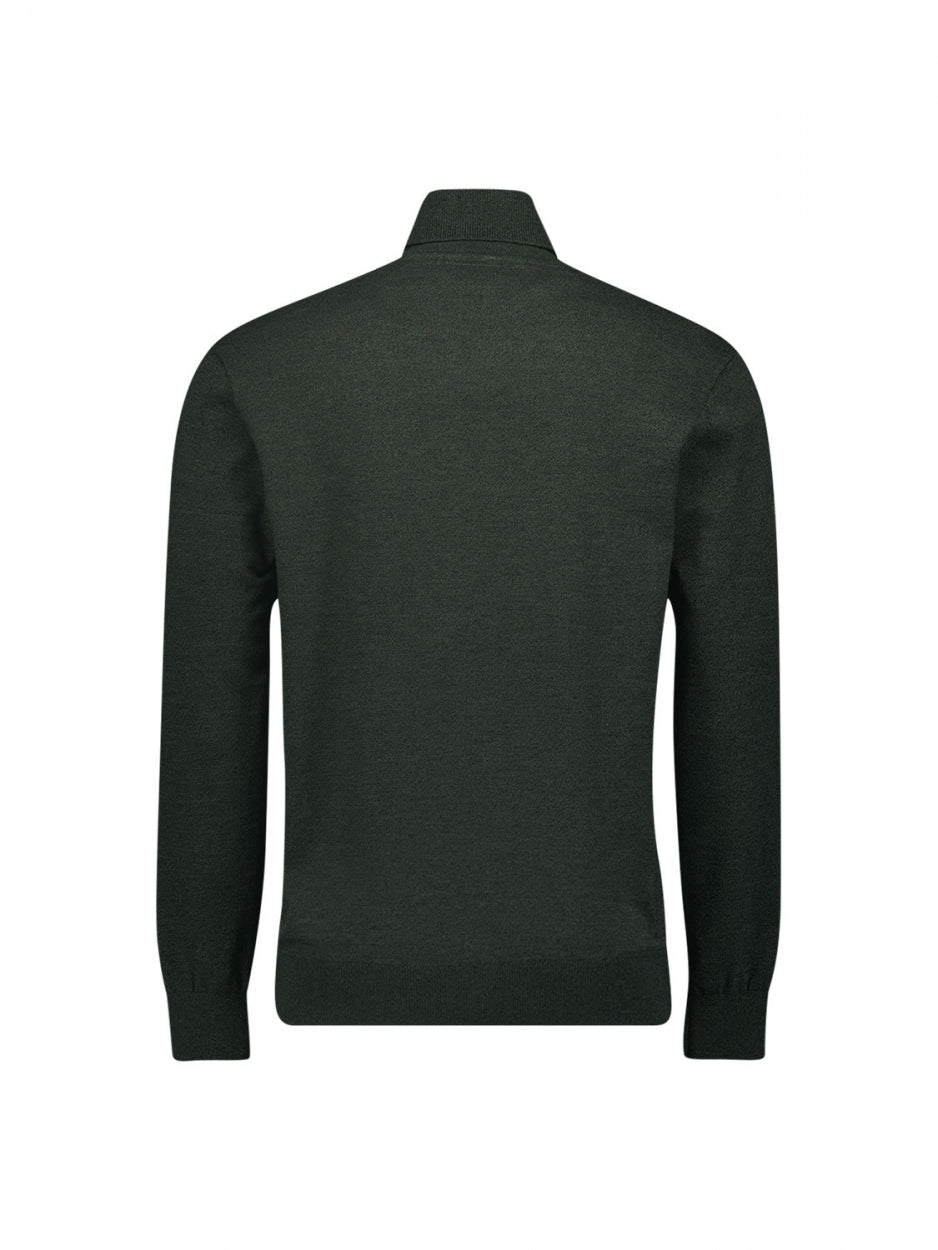 Pullover Rollneck 2 Coloured Melange | Dark Green