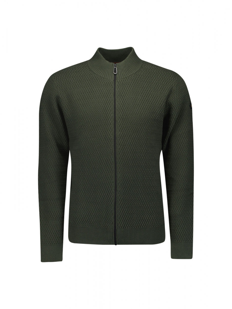 Cardigan Solid Jacquard Mix | Dark Green
