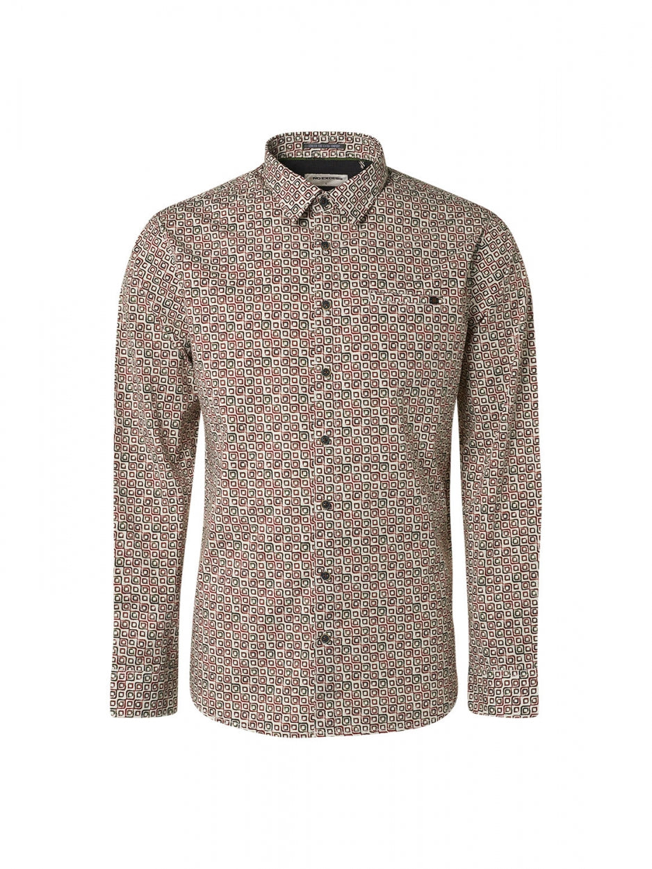 Shirt Stretch Allover Printed | Dark Green