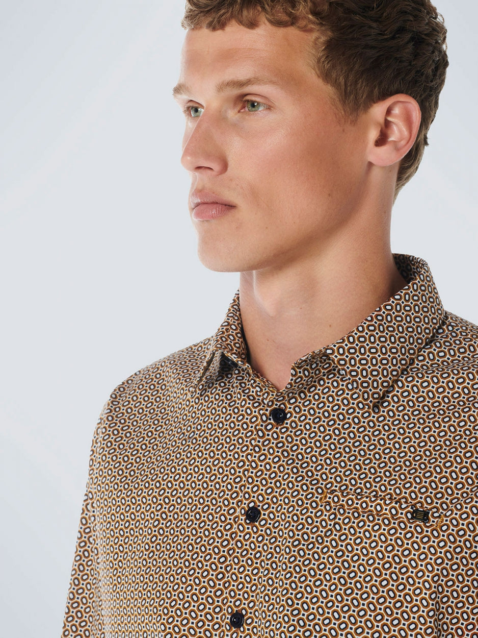Shirt Stretch Allover Printed | Caramel