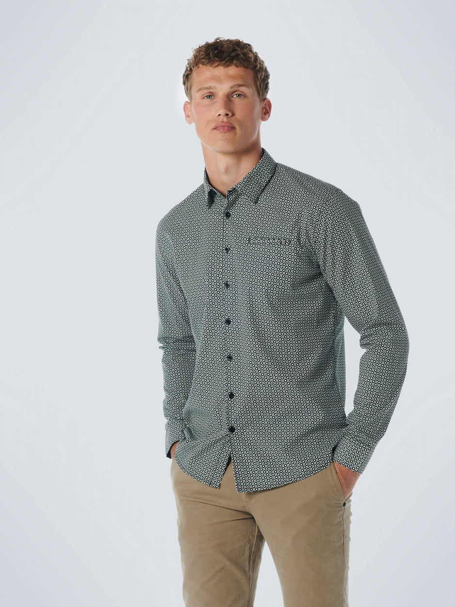 Shirt Stretch Allover Printed | Dark Green