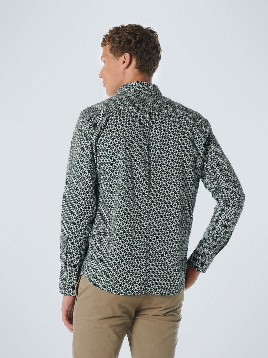 Shirt Stretch Allover Printed | Dark Green