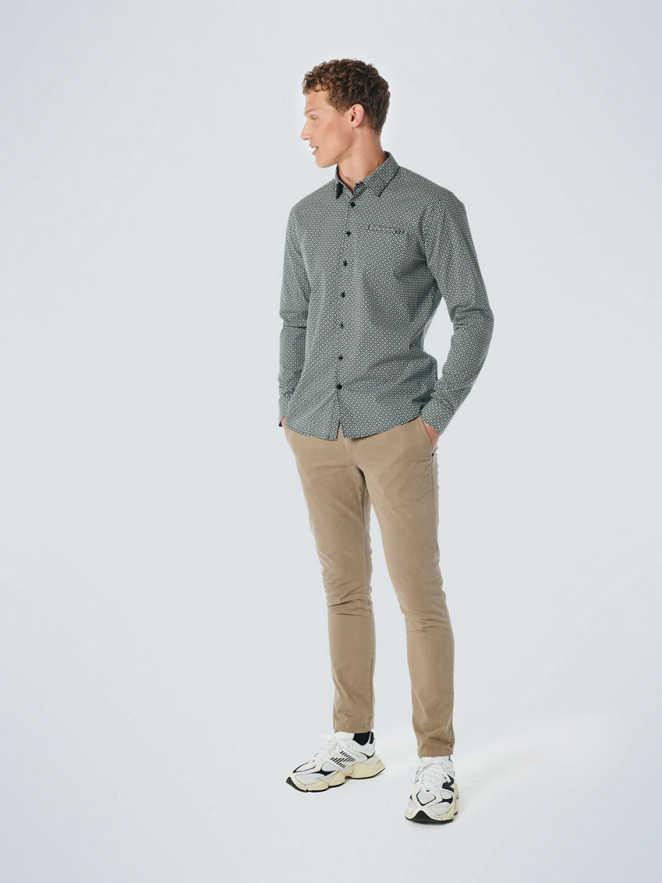 Shirt Stretch Allover Printed | Dark Green
