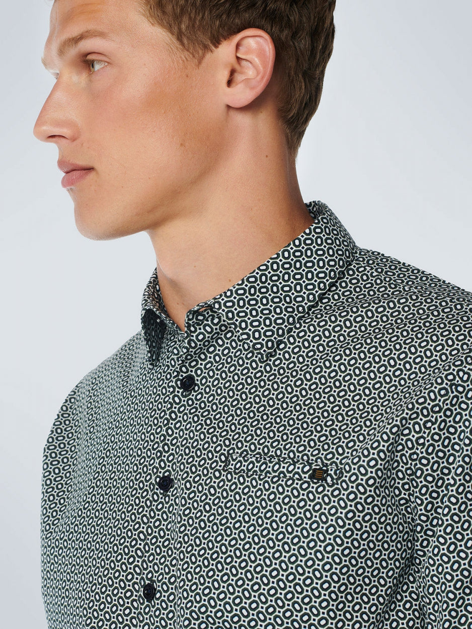 Shirt Stretch Allover Printed | Dark Green