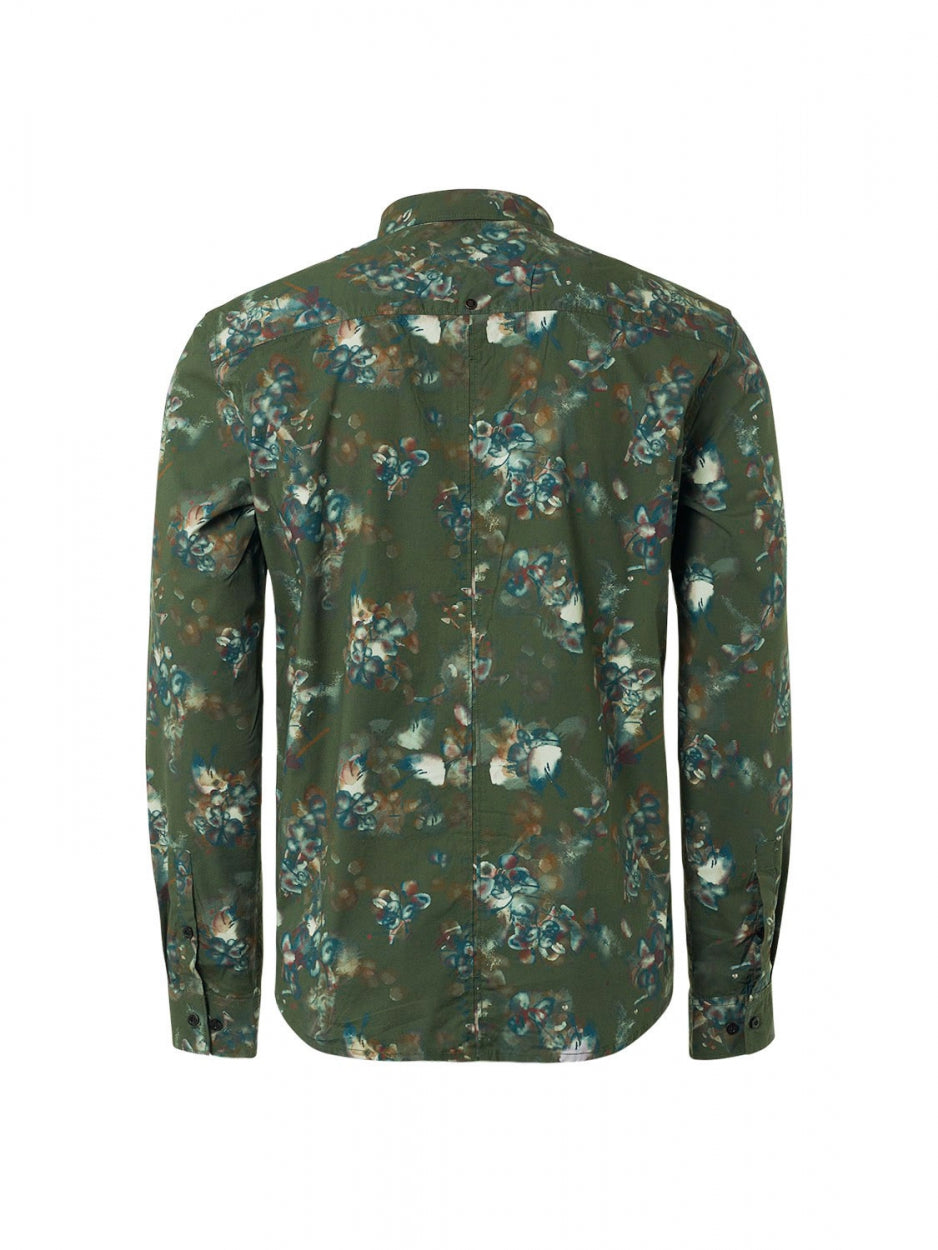 Shirt Stretch Allover Printed | Dark Green