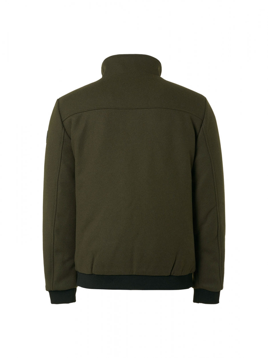 Jacket Short Fit With Wool 2 Coloured Twill | Dark Army