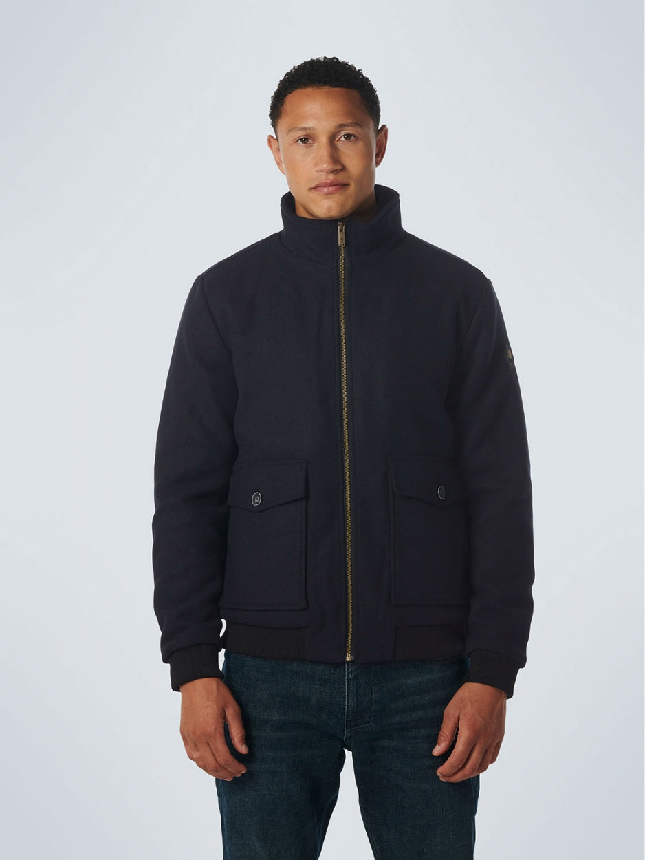 Jacket Short Fit With Wool 2 Coloured Twill | Night