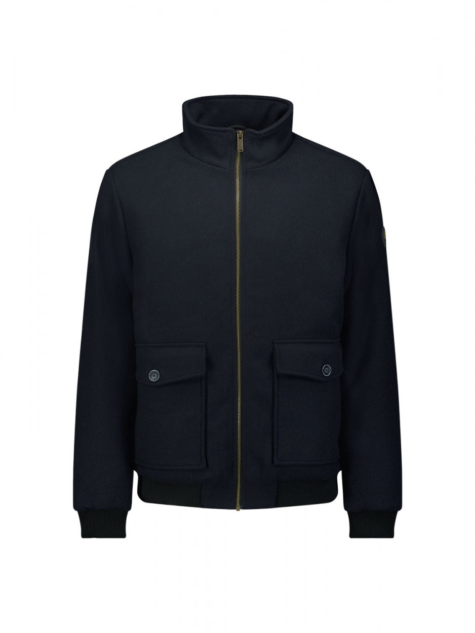 Jacket Short Fit With Wool 2 Coloured Twill | Night