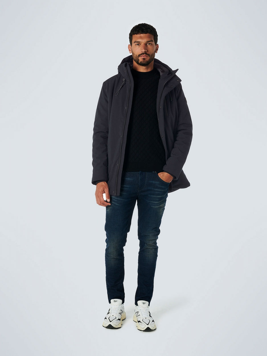 Jacket Mid Long Fit Hooded Softshell Stretch | Night