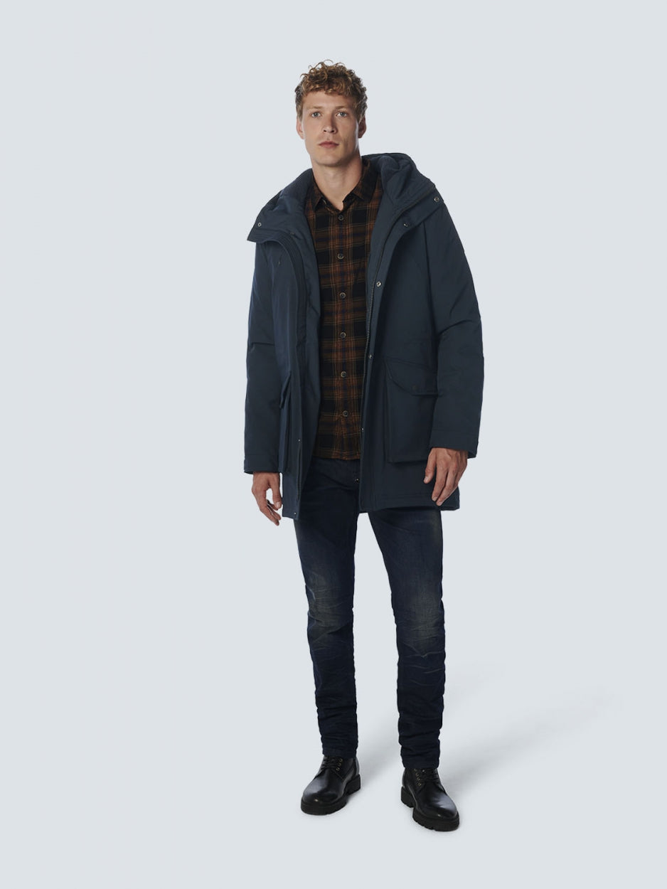 Jacket Long Fit Hooded | Dark Night