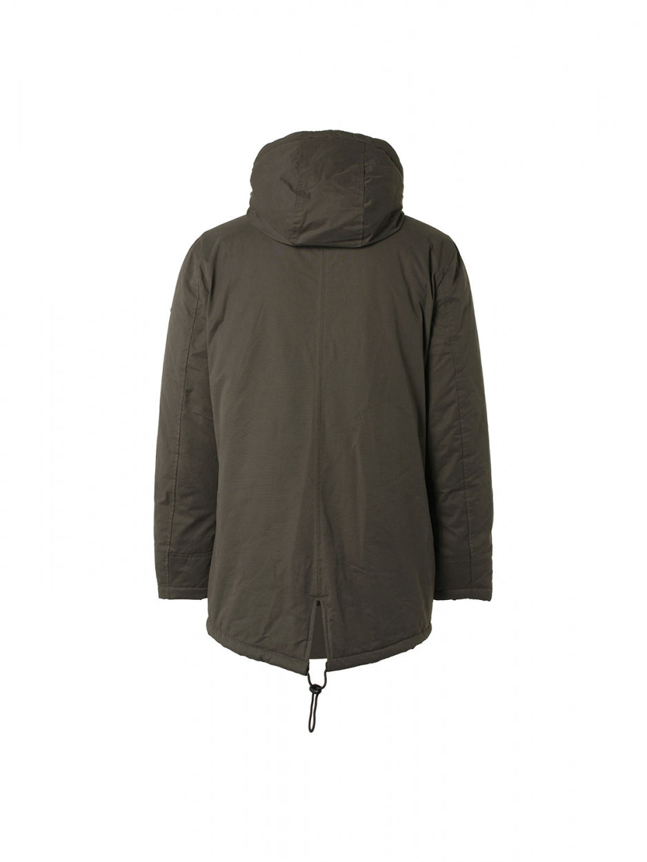 Jacket Long Fit Hooded Double Front Closure | Desert