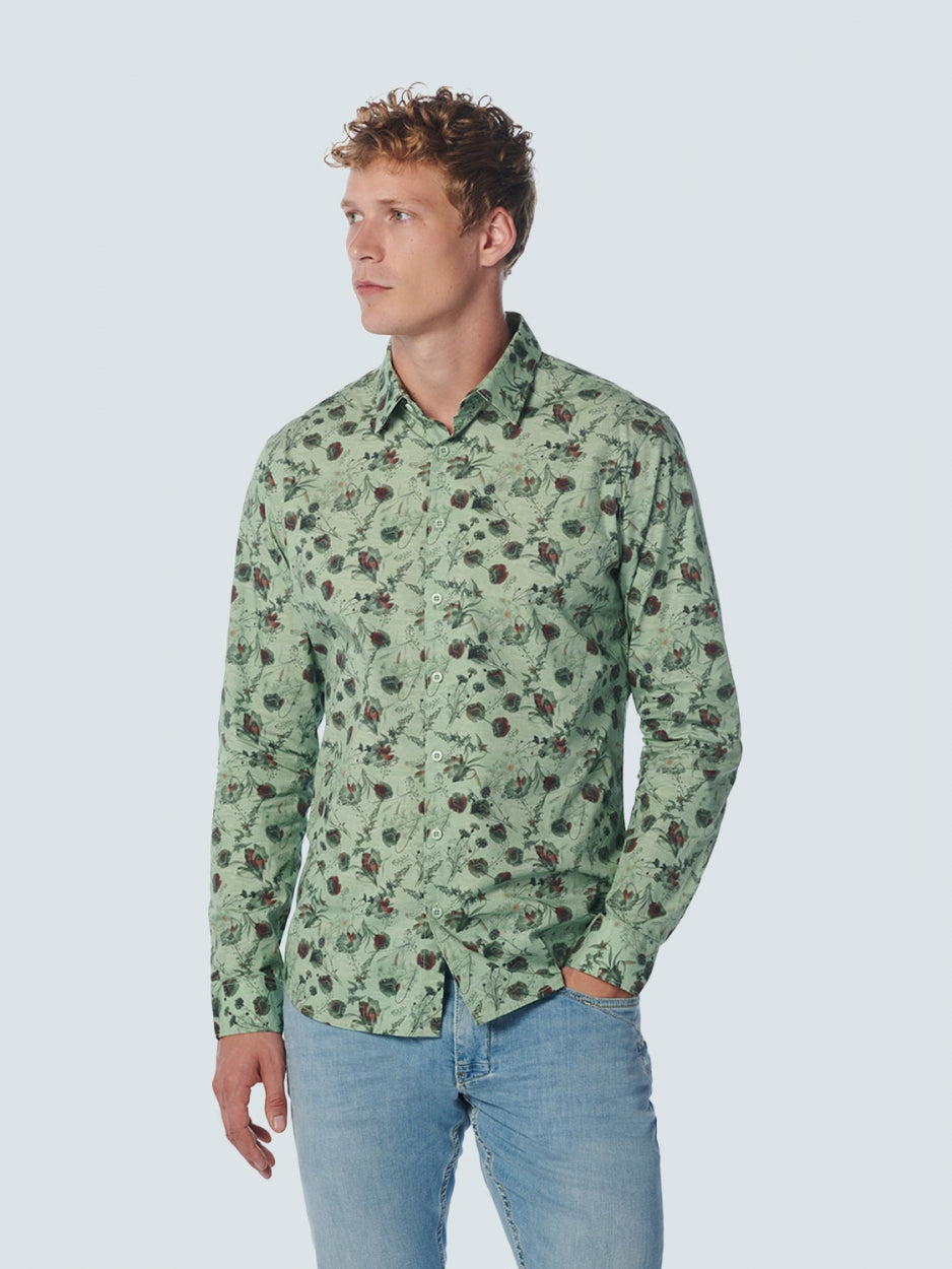 Shirt Stretch Allover Printed | Light Seagreen