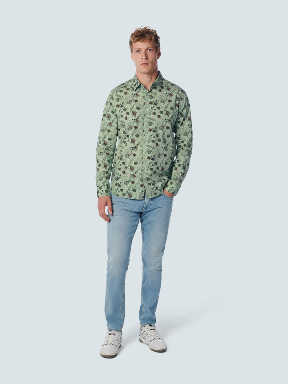 Shirt Stretch Allover Printed | Light Seagreen