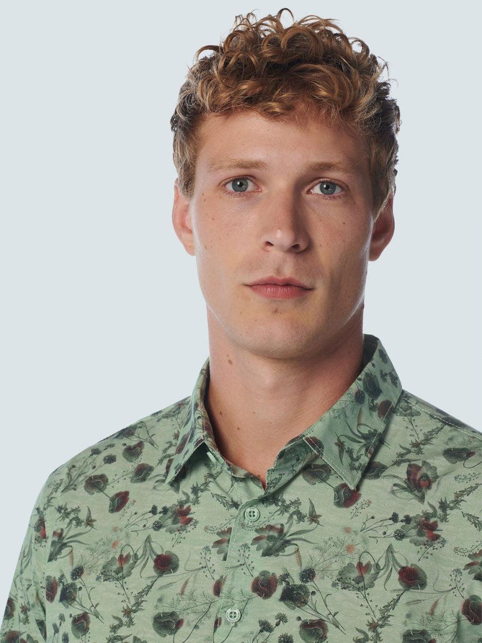 Shirt Stretch Allover Printed | Light Seagreen