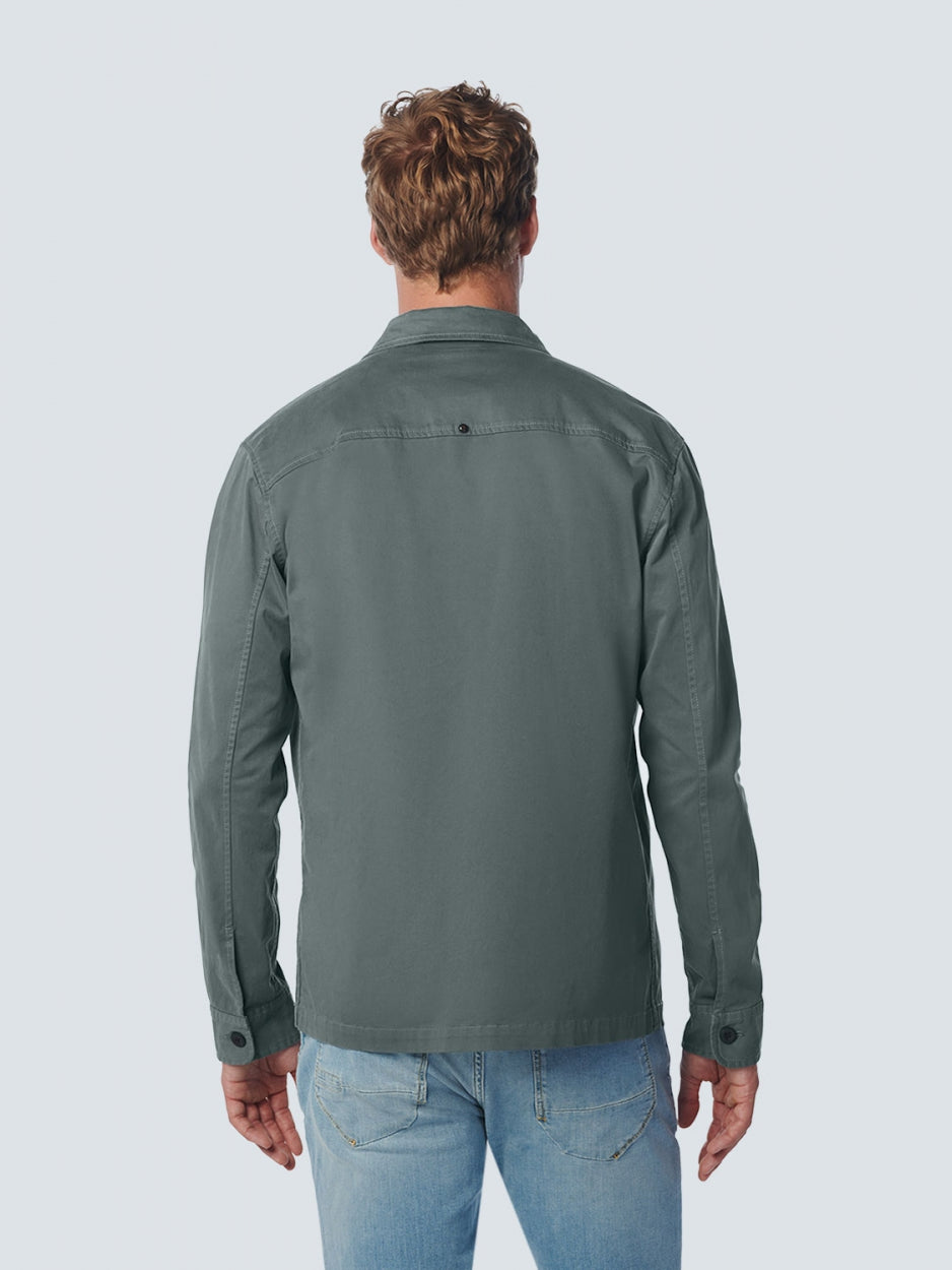 Overshirt Button Closure Twill Stretch | Steel