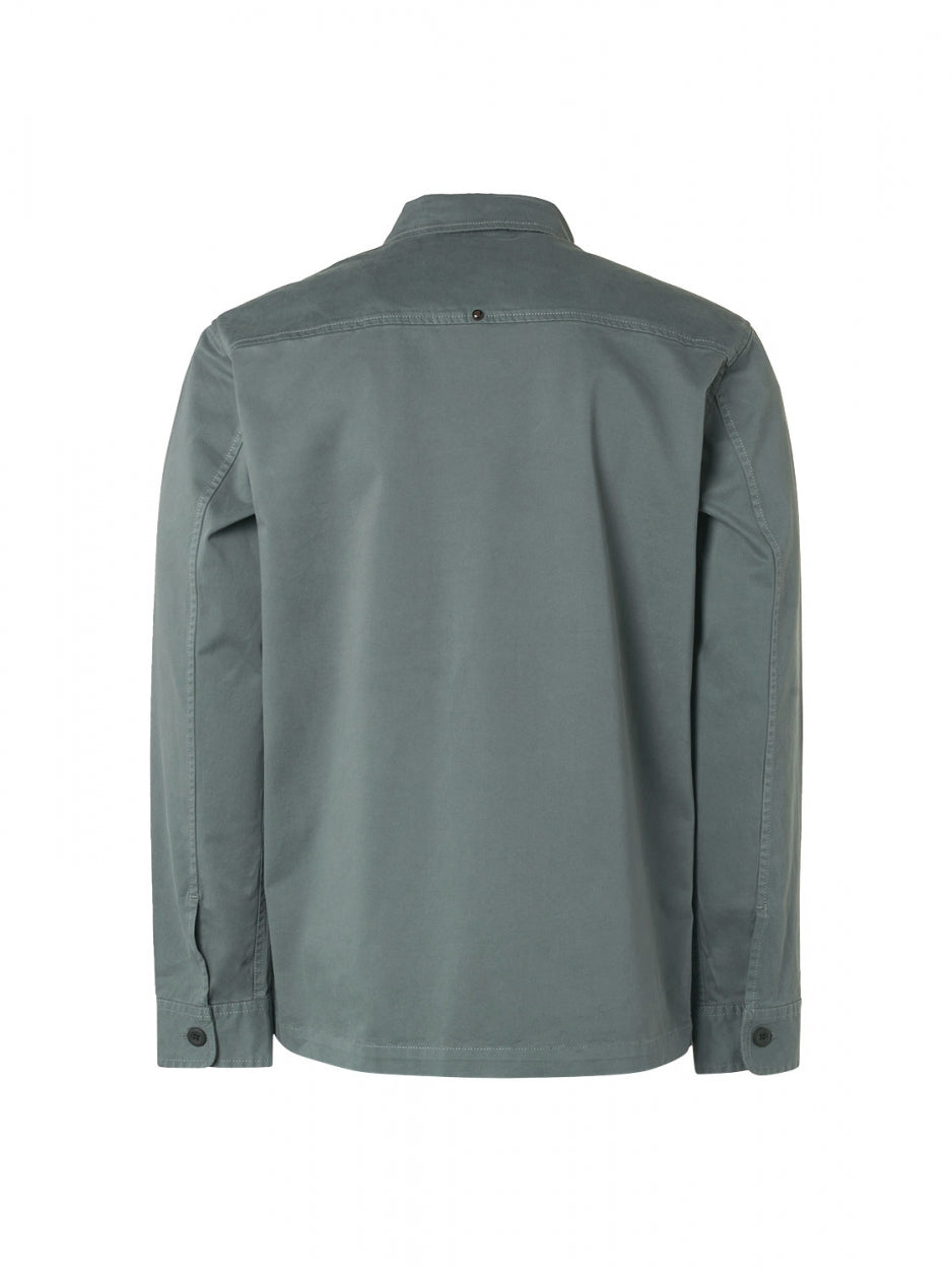 Overshirt Button Closure Twill Stretch | Steel
