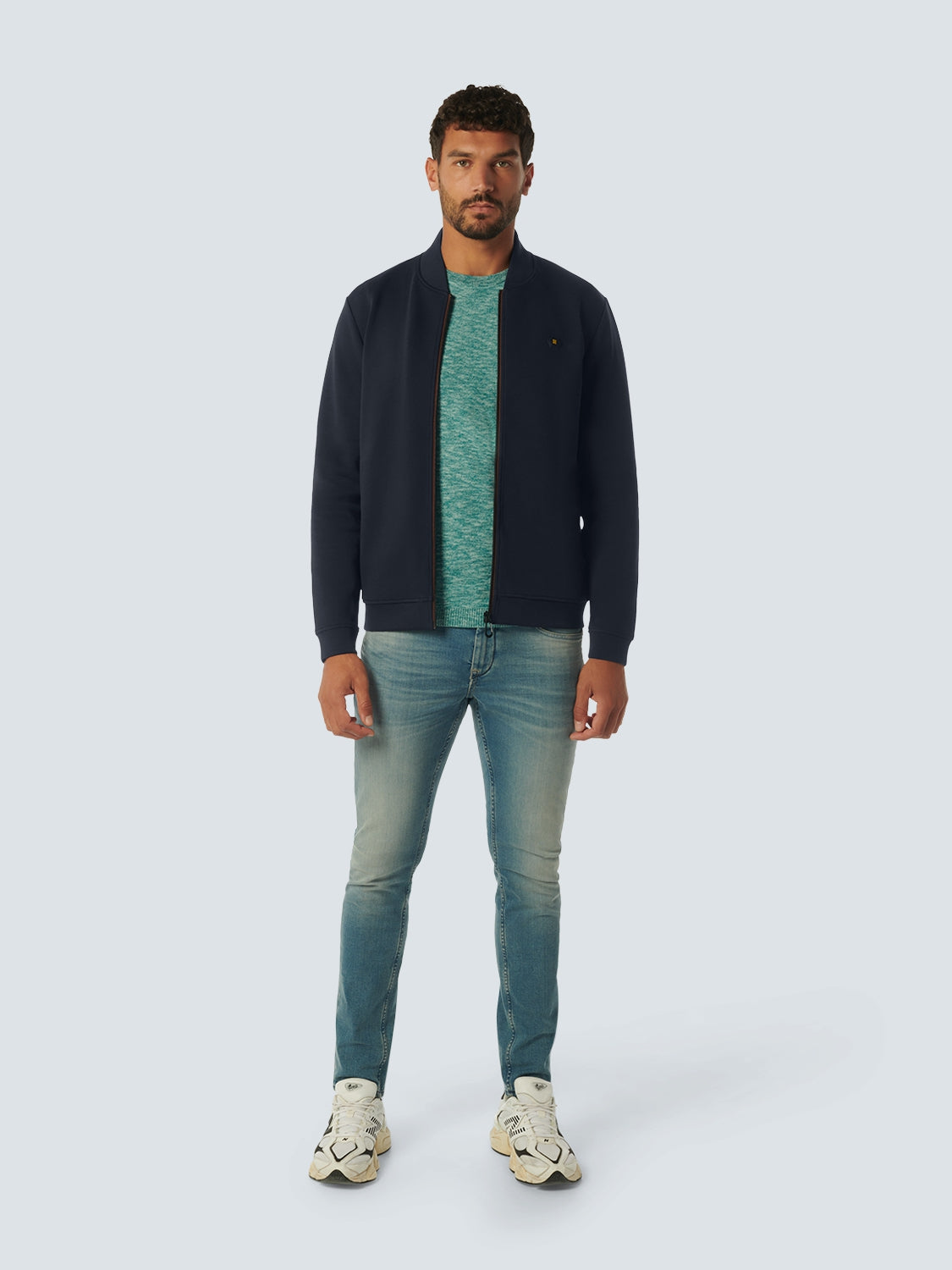 Sweater Full Zipper Pique Bomber | Night