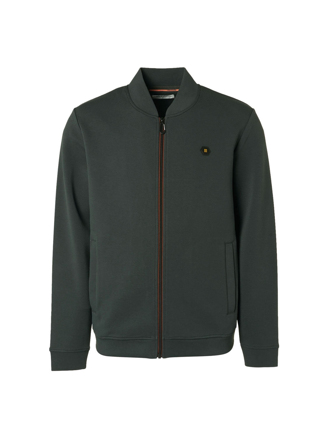 Sweater Full Zipper Pique Bomber | Dark Steel