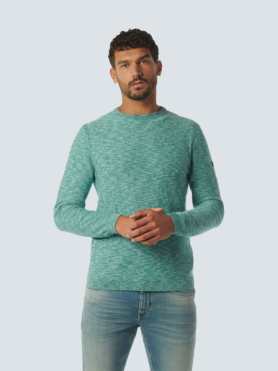 Pullover Crewneck 2 Coloured Melange | Pacific