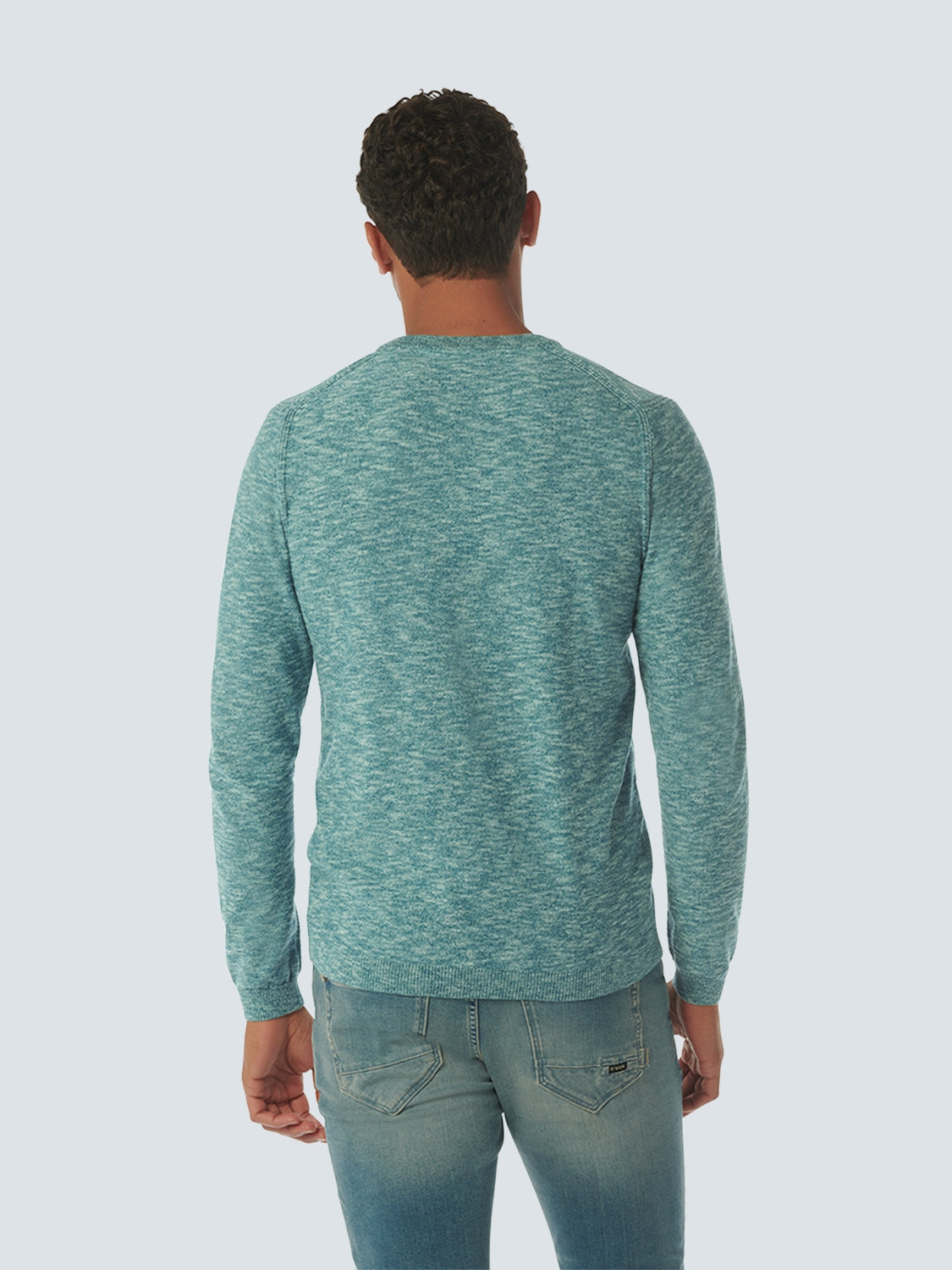 Pullover Crewneck 2 Coloured Melange | Pacific