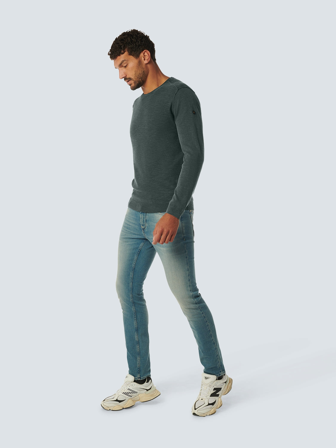 Pullover Crewneck Garment Dyed + Stone Washed | Dark Steel