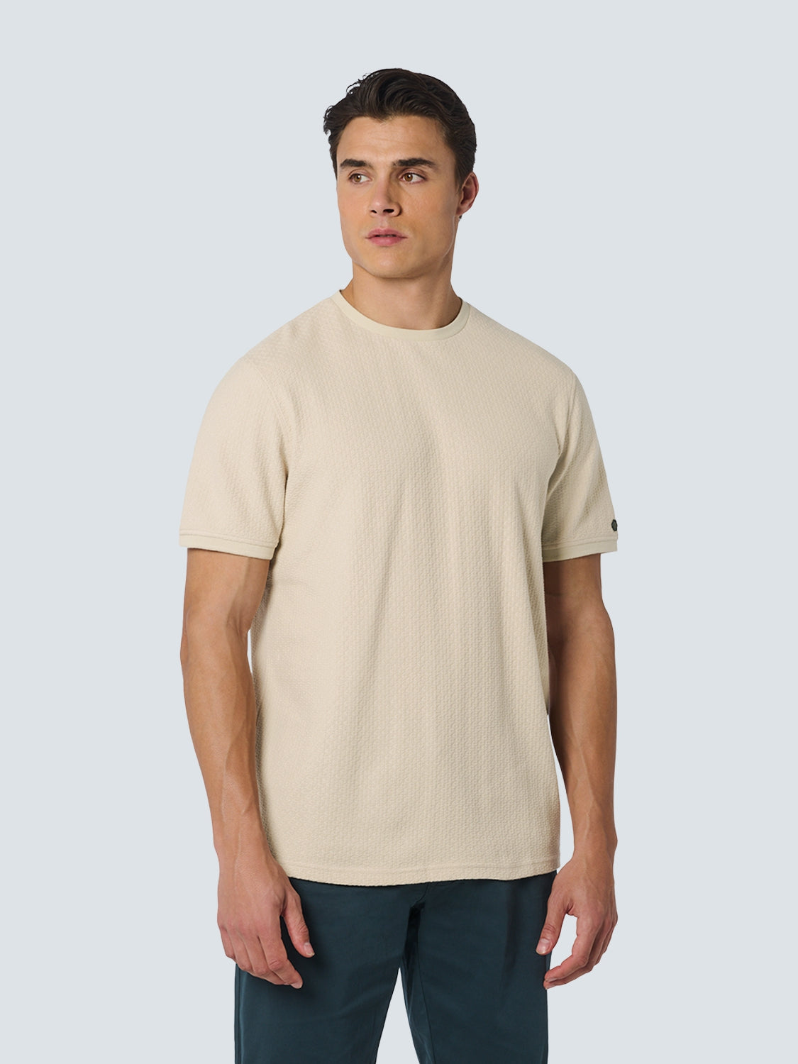 T-Shirt Crewneck Solid Jacquard | Cement