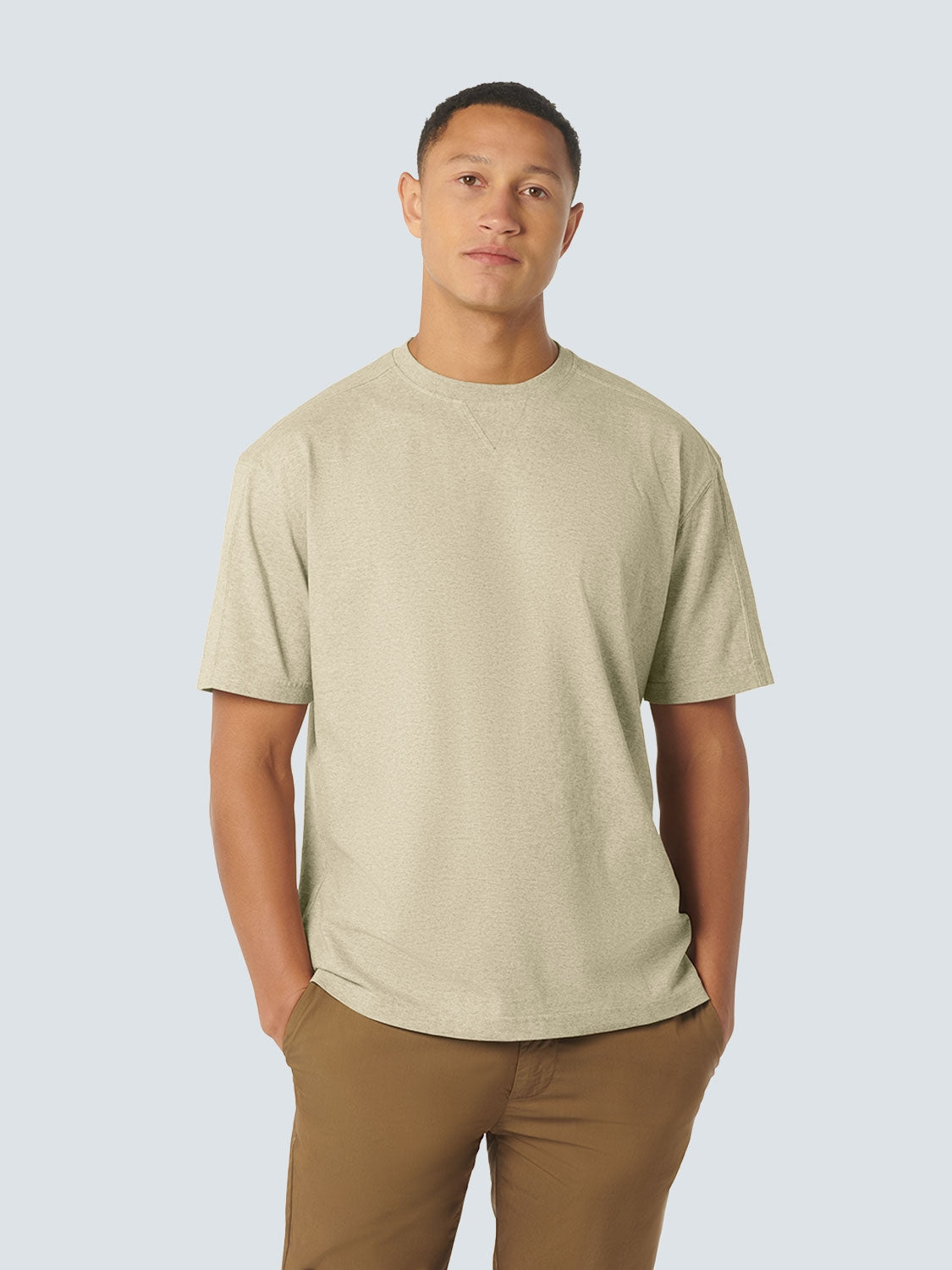 T-Shirt Crewneck Melange | Cream