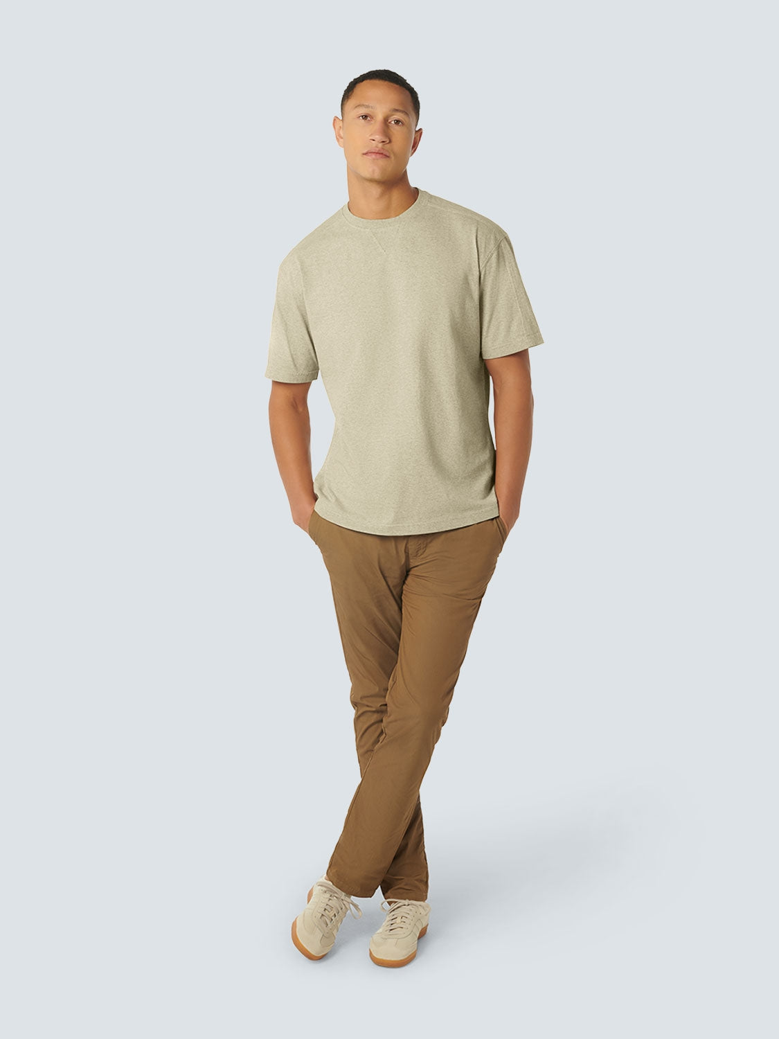 T-Shirt Crewneck Melange | Cream