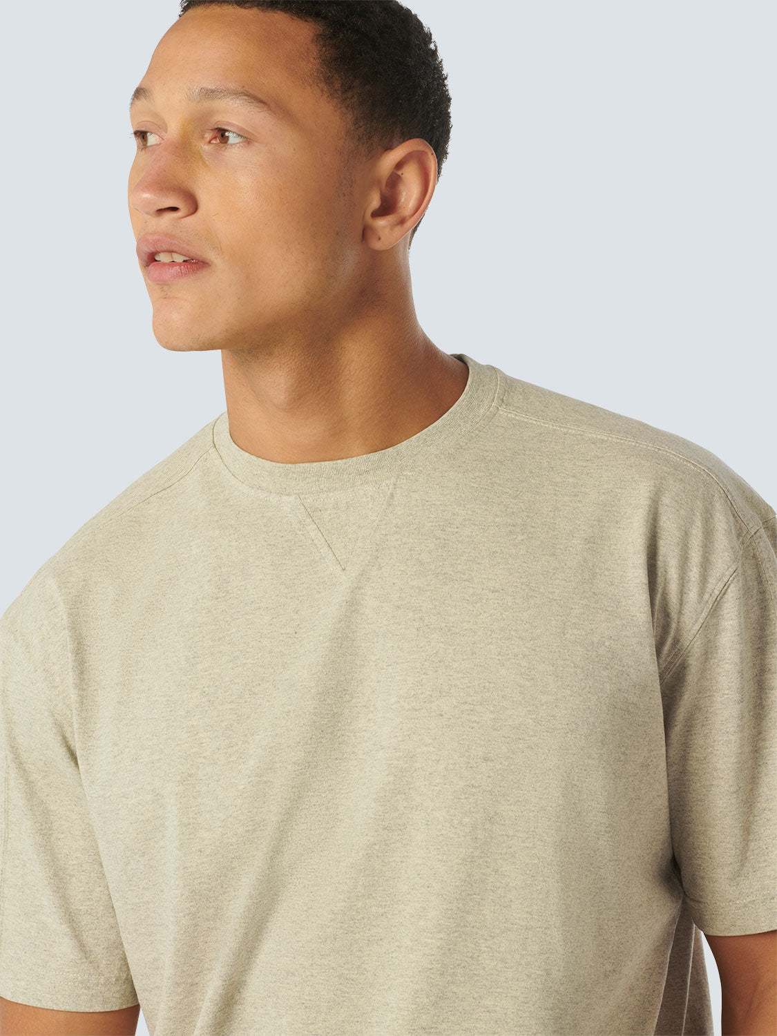 T-Shirt Crewneck Melange | Cream