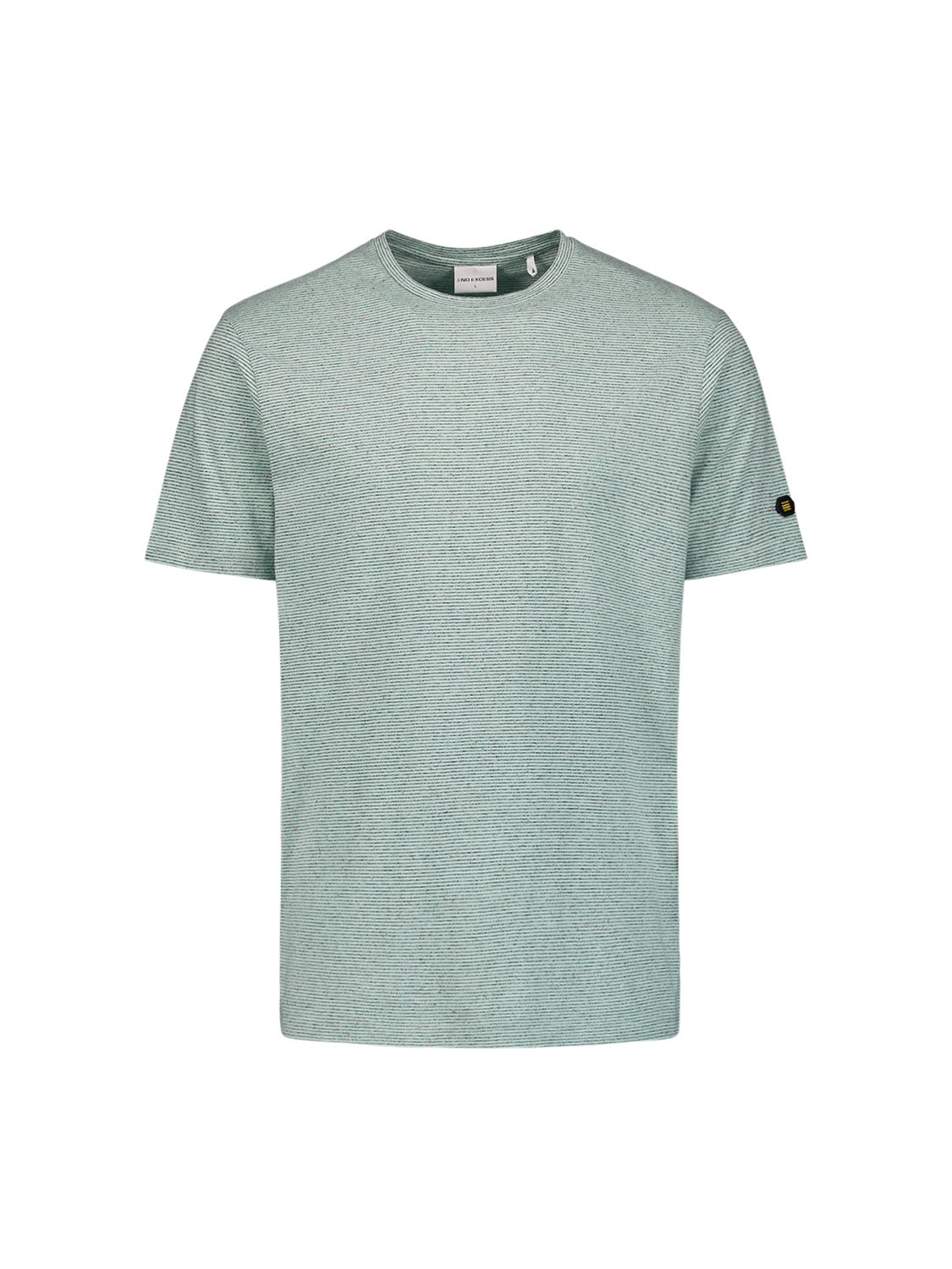 T-Shirt Crewneck Melange With Stripes | Mint